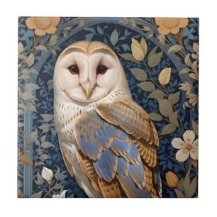 Elegant Barn Uggla William Morris Inspired Blommig Kakelplatta