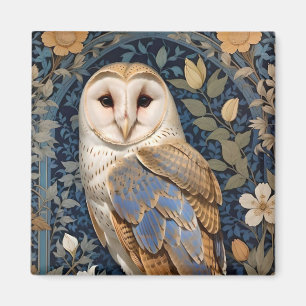 Elegant Barn Uggla William Morris Inspired Blommig Magnet