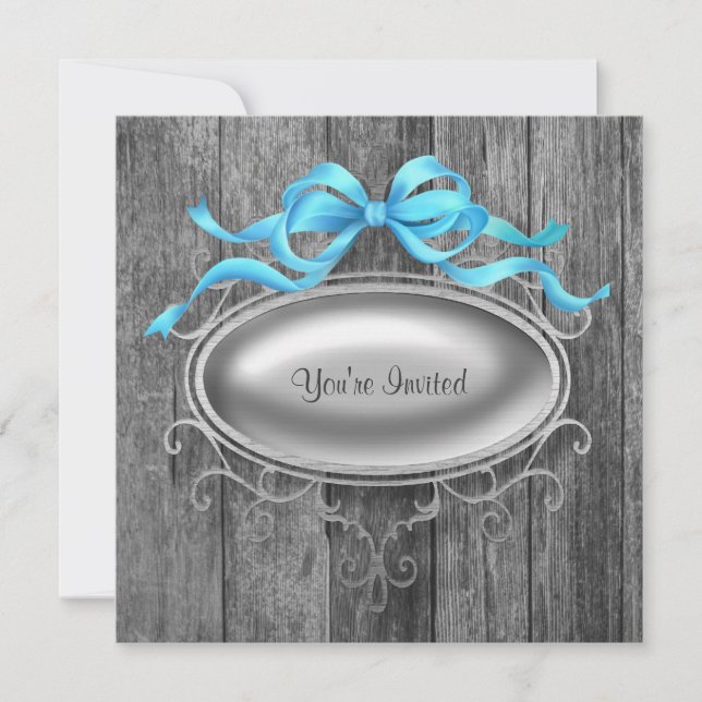 Elegant Barn Wood Party-inbjudan mall (Framsida)