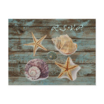 elegant barnwood seashells osa på strandbröllop