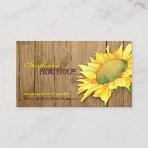 Elegant Barnwood Solros Mode Visitkort