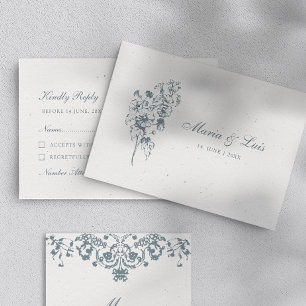 Elegant barock blombröllop RSVP-kort OSA Kort