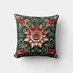 Elegant Barock Blommig Konstnärlig Kudde