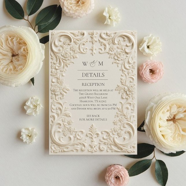Elegant Barock Bröllopsinkluderingskort Tilläggskort (Elegant Baroque Wedding Enclosure Card)