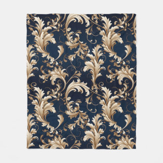 Elegant Baroque and Damask Decor: Vintage Ornate Fleecefilt