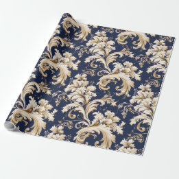 Elegant Baroque and Damask Decor: Vintage Ornate Presentpapper