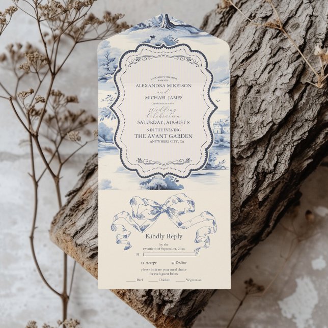 Elegant Baroque Blue Fransk Garden Blommigt Bröllo (Skapare uppladdad)