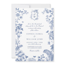 Elegant Baroque Blue Fransk Garden Blommigt Bröllo