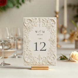 Elegant Baroque Bröllop Bordsnummer