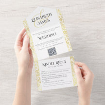 Elegant Baroque Classy White och Guld Bröllop