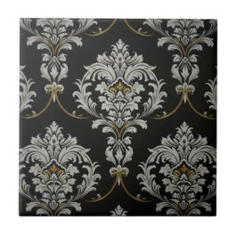 Elegant Baroque Damask Kakelplatta