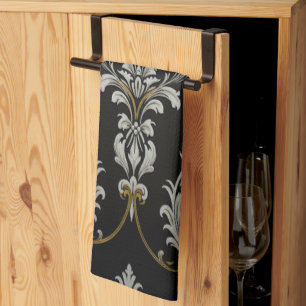 Elegant Baroque Damask Kökshandduk