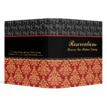 Elegant Baroque Damask Restaurant Reservation Bok