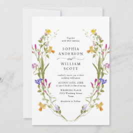 Elegant Baroque Fransk Garden Blommigt Bröllop Inbjudningar