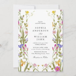 Elegant Baroque Fransk Garden Blommigt Bröllop Inbjudningar