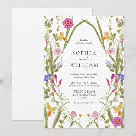 Elegant Baroque Fransk Garden Blommigt Bröllop Inbjudningar