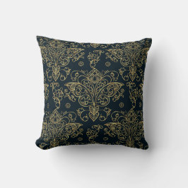 Elegant Baroque Guld Butterfly Flourish Kudde