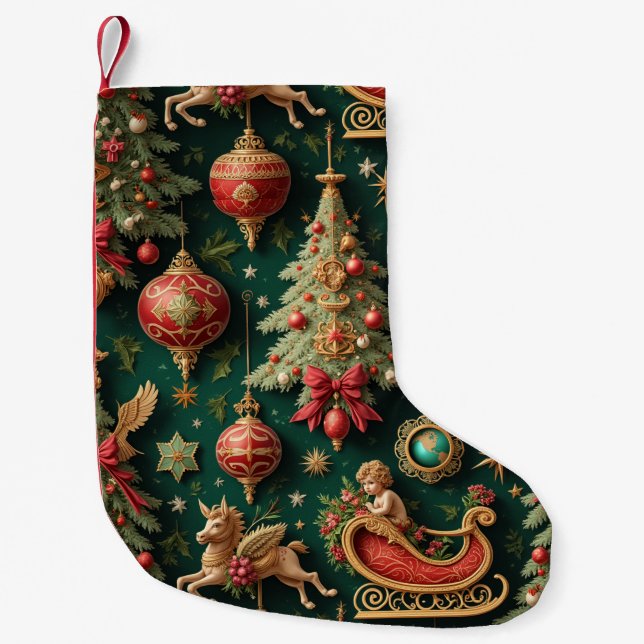 Elegant Baroque-julklapp Liten Julstrumpa (Framsidan)