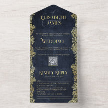 Elegant Baroque Navy och Guld Classy Chic Bröllop