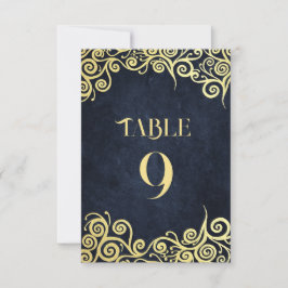 Elegant Baroque Navy och Guld Classy Chic Bröllop Inbjudningar