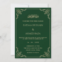 Elegant Baroque Ram Guld Grönt Muslim Bröllop
