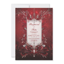 Elegant Baroque Red Wedding bjudande