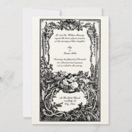 Elegant Baroque Rococo Birds Wedding Investigation Inbjudningar
