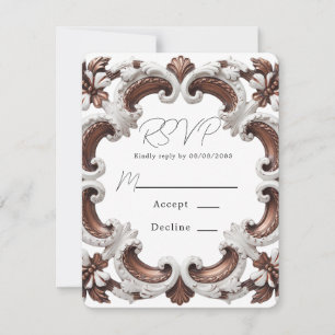 Elegant Baroque Rococo Stil Bröllop OSA Kort