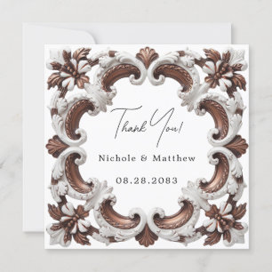Elegant Baroque Rococo Stil Bröllop Tack Kort