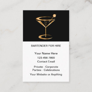 Elegant Bartender Till Salu Visitkort