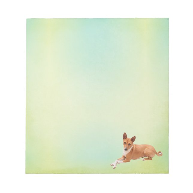 Elegant Basenji Dog Notepad Anteckningsblock (Framsida)