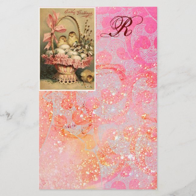 ELEGANT BASKET,KYCKLINGAR,LÖNER OCH PÅSKÄGG BREVPAPPER (Framsida)