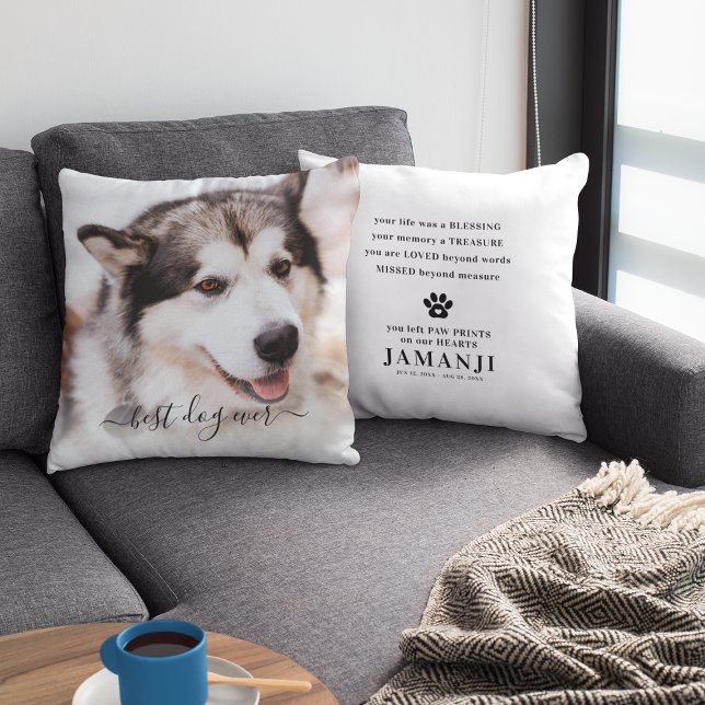 Elegant Bästa Hund Någonsin Foto & Citat Husdjur M Kudde (Skapare uppladdad)