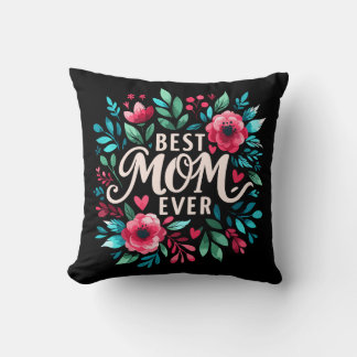 Elegant Bästa Mamma Någon Gång Blommig Vintage Kudde