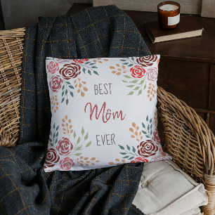 Elegant Bästa Mamma någonsin Blommigten Mor dag Kudde