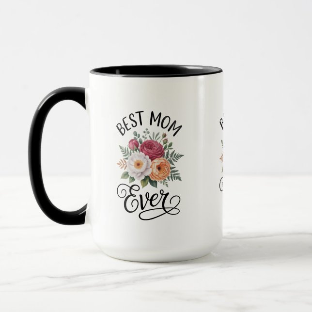 Elegant Bästa mamma någonsin Blomsterbukett Vatten Mugg (Vänster)