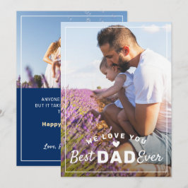 Elegant Bästa Pappa någonsin 2-fotokort för Fars d Julkort