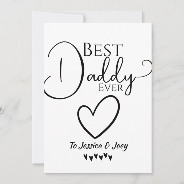elegant, bästa pappa någonsin, kalligrafi personli julkort (Framsida)