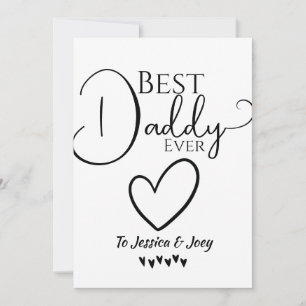 elegant, bästa pappa någonsin, kalligrafi personli julkort