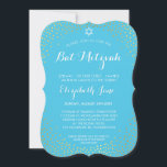 ELEGANT BAT MITZVAH mini rustic guld konetti aqua Inbjudningar<br><div class="desc">Obs! Den blanka guld-effekten är en utskriven bildEn söt konfetti, polka pridedesign med guld-folie som söker efter ditt barns BAT MITZVAH INVITATIONER. Wow dina vänner och din familj med detta lilla nummer;D-format som mall är det enkelt att lägga till egna uppgifter, lägga till ditt foto eller slått anpassa knappen och...</div>