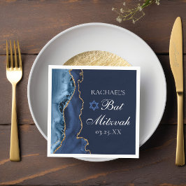 Elegant Bat mitzvah Party vid  marinblått Guld Pappersservett