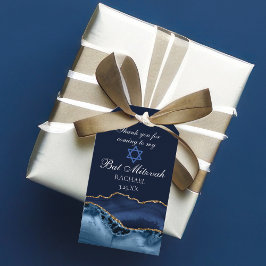 Elegant Bat mitzvah Party vid  marinblått Guld Presentetikett