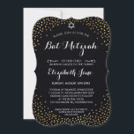 ELEGANT BAT MITZVAH Rustic guld konetti svart Inbjudningar<br><div class="desc">Obs! Den blanka guld-effekten är en utskriven bildEn söt konfetti, polka pridedesign med guld-folie som söker efter ditt barns BAT MITZVAH INVITATIONER. Wow dina vänner och din familj med detta lilla nummer;D-format som mall är det enkelt att lägga till egna uppgifter, lägga till ditt foto eller slått anpassa knappen och...</div>