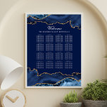 Elegant Bat mitzvah sätesschemat Party Blue Guld Poster<br><div class="desc">Styr gästerna från bat mitzvah eller pub mitzvah party till sina platser med denna elegant poster marinblått guld-uppsamlingsdiagram. En chic som tillägg till en kvällshändelse. Lägg till 16 bord.</div>