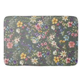 Elegant Bathmat för botanisk Blommigt Sage Grönt  Badrumsmatta