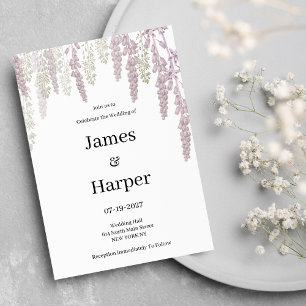 Elegant bättre rosa mint grönt blommigt Bröllop Inbjudningar