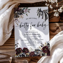Elegant Batty för Baby Halloween Baby Shower Inbjudningar