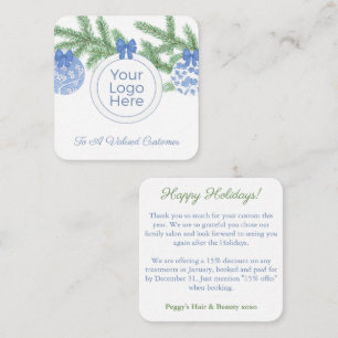 Elegant Baubles Small Business Logotyp Glad helg Anteckningskort