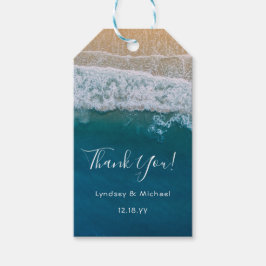 Elegant Beach Blue Ocean Tack Wedding Favor Presentetikett