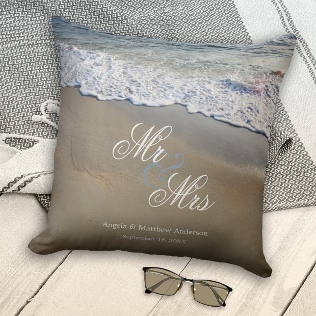 Elegant Beach-bröllopet eller årsdagen Kudde (Skapare uppladdad)